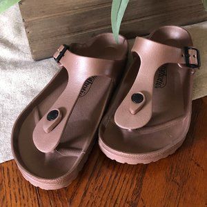 Bronze Thong Sandals Size 36
